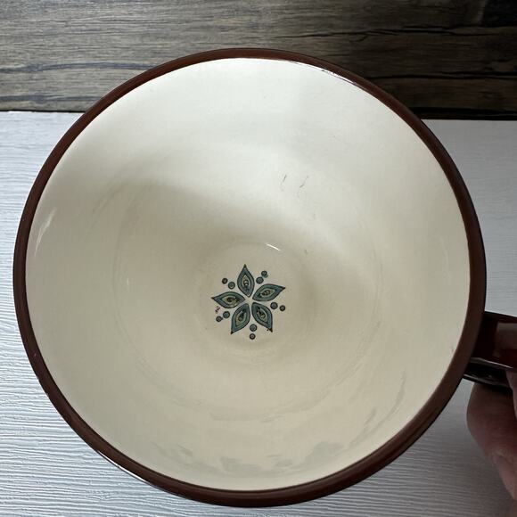 Pier 1 One Mug Cup Peacock Pattern Hand Painted Large Coffee Tea Hot Chocolate - Picture 6 of 8